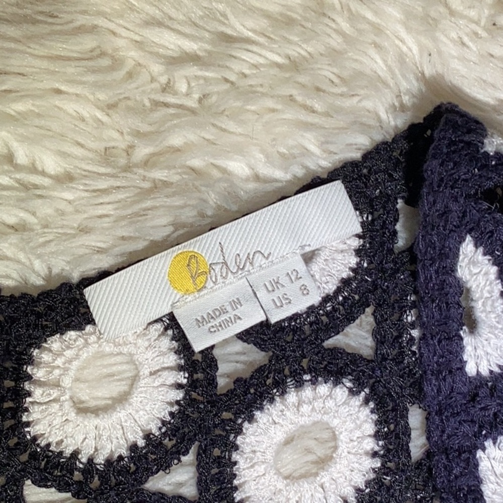 Boden Elana Blue and White Crochet Dress size 8 - Picture 12 of 12